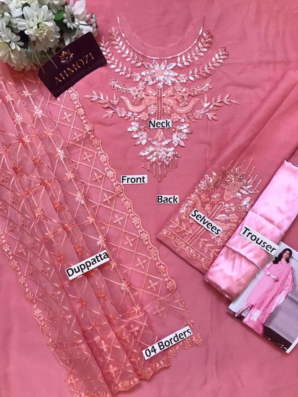 Chiffon, Organza & Silk 3pc Suit | Alnisa Embroidery Collection | 32% OFF