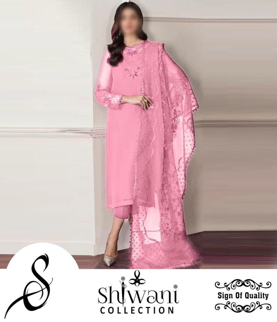 Chiffon, Organza & Silk 3pc Suit | Alnisa Embroidery Collection | 32% OFF