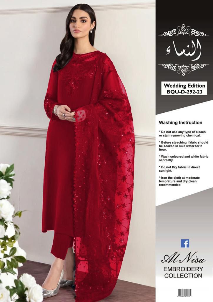 Chiffon, Organza & Silk 3pc Suit | Alnisa Embroidery Collection | 32% OFF