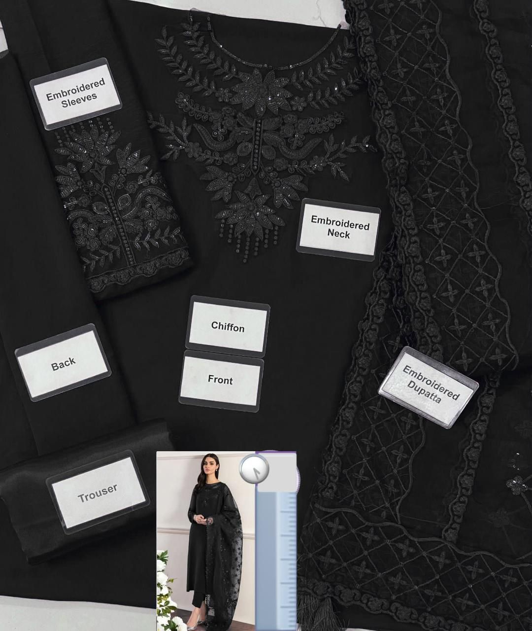 Chiffon, Organza & Silk 3pc Suit | Alnisa Embroidery Collection | 32% OFF