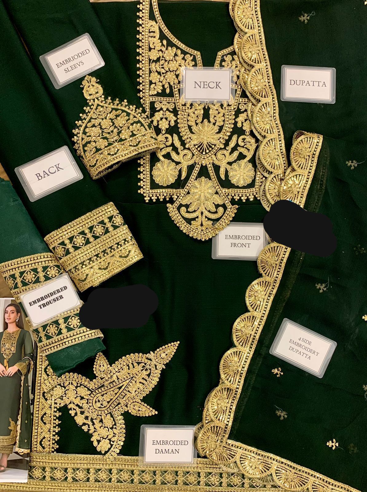 Baig G Fabric Mega Sale offer Heavy Embroidered Chiffon 3pc Suit | 34% OFF