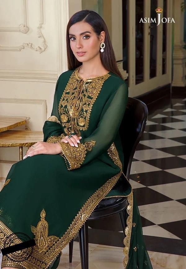 Baig G Fabric Mega Sale offer Heavy Embroidered Chiffon 3pc Suit | 34% OFF