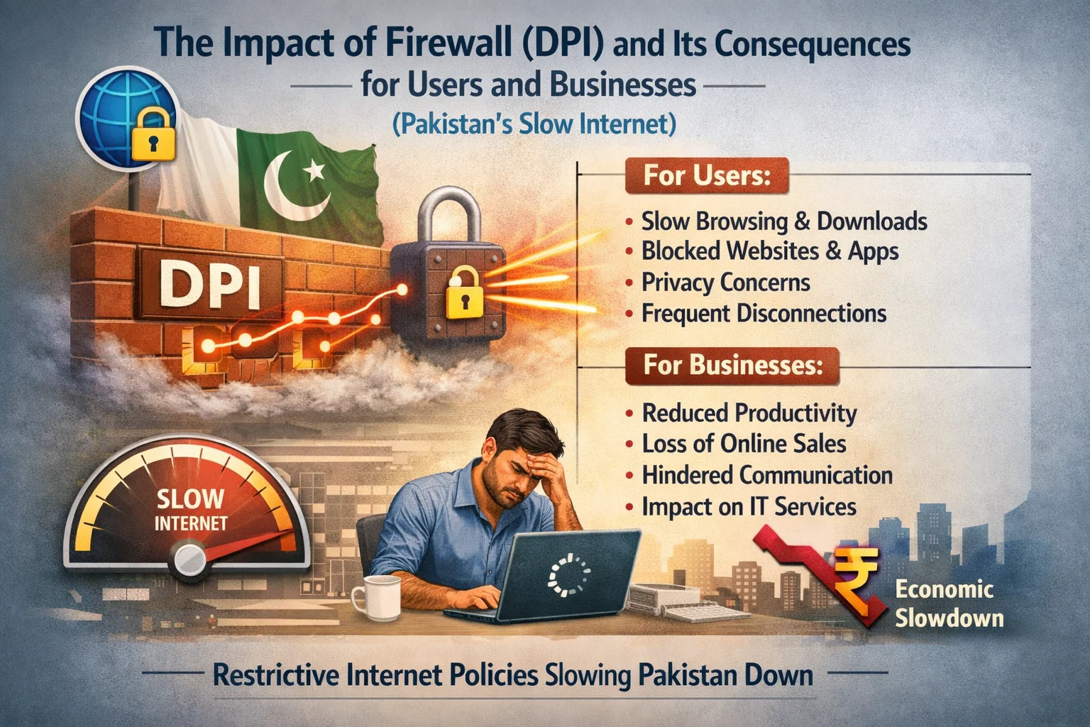 The Impact of Firewall (DPI) and its Consequences for Users and Businesses (Pakistan's Slow Internet)